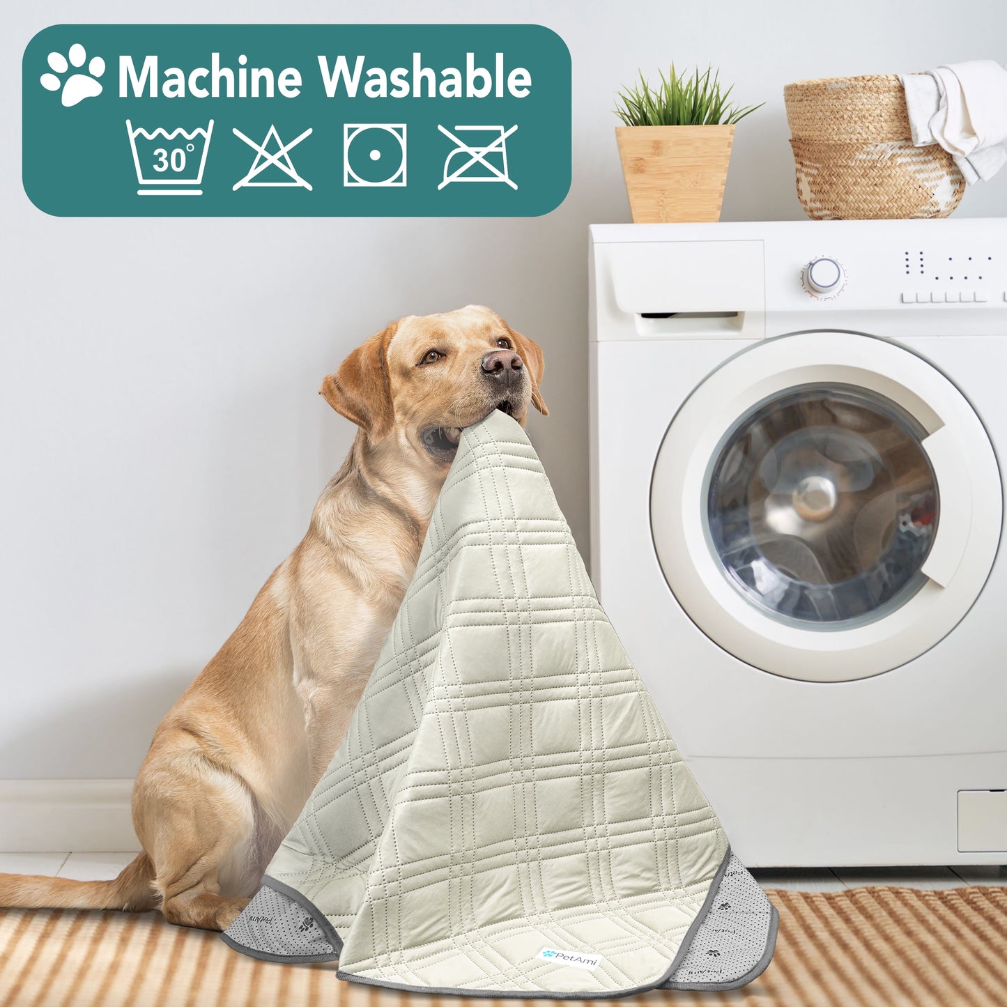 Waterproof Cooling Mat for Dog, Premium Pet Cooling Blanket for Bed Crate, anti Slip Indoor Dog Cool Pad for Sleeping, Q-MAX Large Sofa Couch Cover Mat for Cat, Beige, 40X60