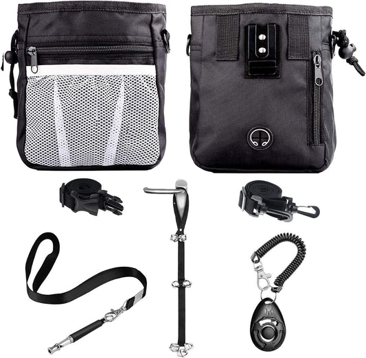 4-in-1 Dog Training Kit – Treat Pouch, Clicker, Whistle & Doorbells