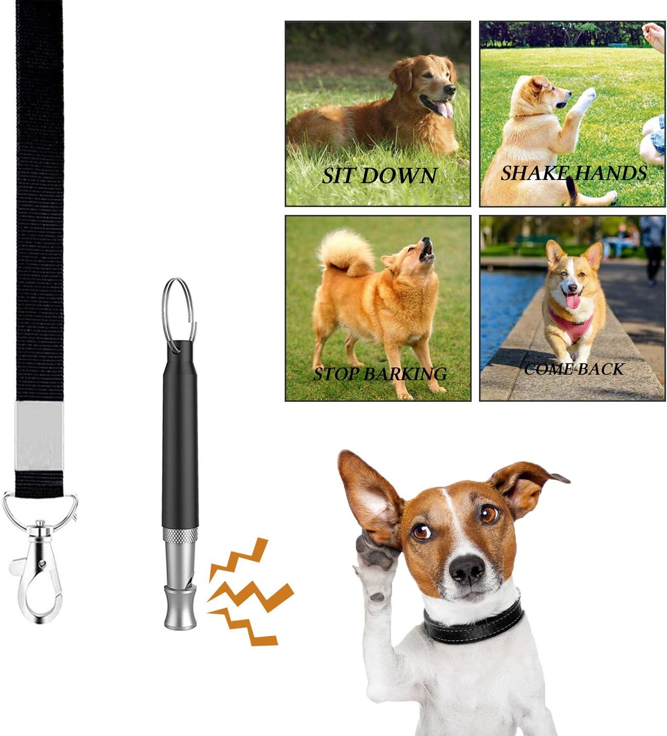 4-in-1 Dog Training Kit – Treat Pouch, Clicker, Whistle & Doorbells