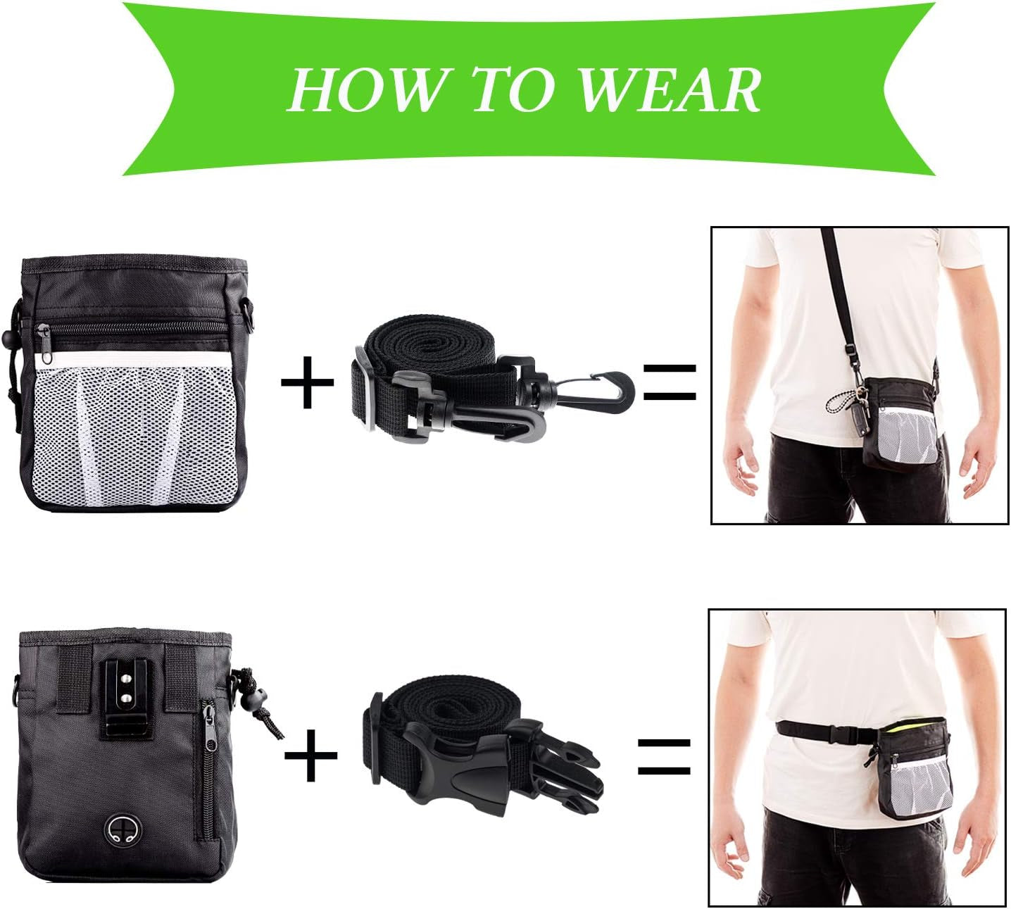 4-in-1 Dog Training Kit – Treat Pouch, Clicker, Whistle & Doorbells