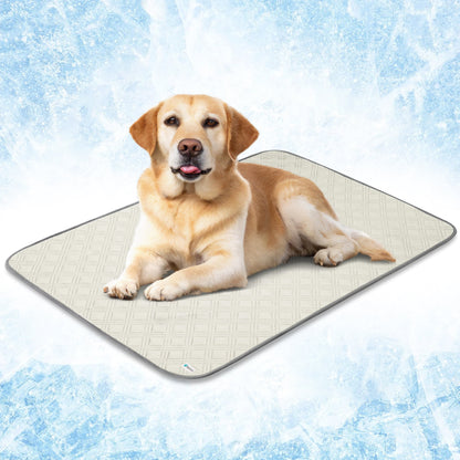 Waterproof Cooling Mat for Dog, Premium Pet Cooling Blanket for Bed Crate, anti Slip Indoor Dog Cool Pad for Sleeping, Q-MAX Large Sofa Couch Cover Mat for Cat, Beige, 40X60